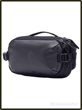 1.5L Water Resistant Nylon Hip Pack Waist Bag Compression Straps Travel Black